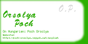 orsolya poch business card